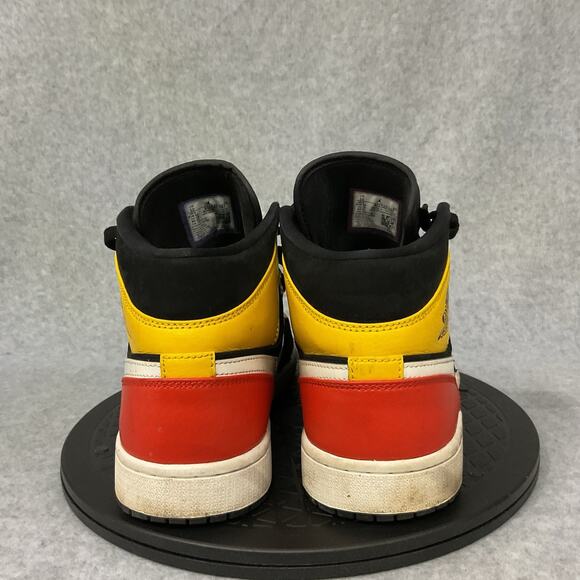 Nike Air Jordan 1 Mid Black Amarillo Orange 852542-087 Mens Size 10 - Picture 2 of 6